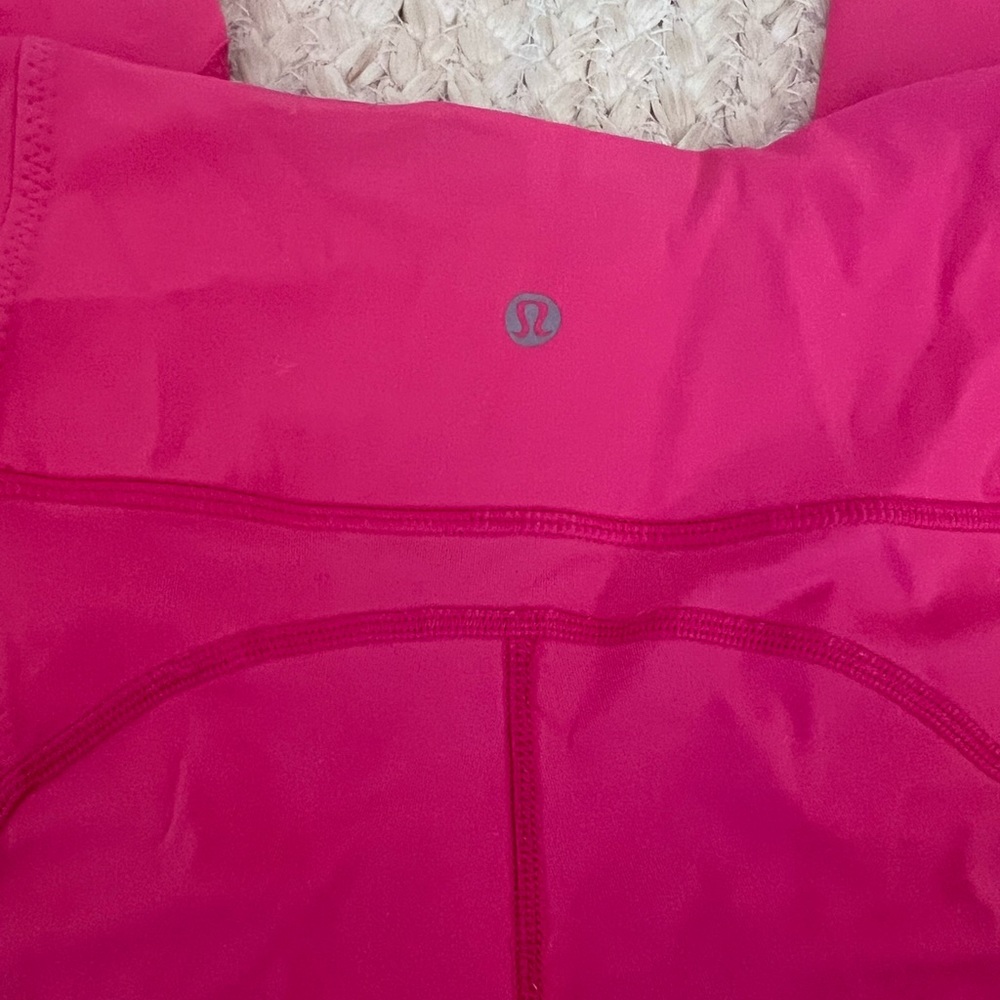 Hot pink Lululemon crop high waist leggings
